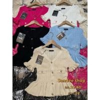 ราคา เสื้อไหมพรม คอวี ป้ายYPY ทรงสวย ชายระบาย แต่งอะไหล่กระดุมสี (51250639766)