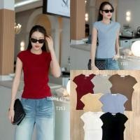 ราคา T353 Thong glom เสื้อคอกลมกุ้นยูนิโคล่ เว้าแขน ทรงสวย (51352014415)