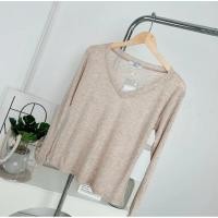 ราคา 015 016 เสื้อยืด คอวี แขนยาว ผ้าบาง ผ้าSnow ป้ายDEEZYY (27606902529)