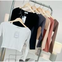 ราคา 033เก่าDeezyy เสื้อครอปแขนยาวคอปาด ไซส์1 ผ้าCotton supersofeมูจิ (28774261785)