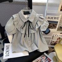 ราคา เสื้อแขนสั้นสไตล์เกาหลี ลายสก๊อตลายละเอียด สำหรับผู้หญิง (25146000662)