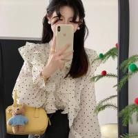 ราคา สไตล์เกาหลีผู้หญิงสุภาพสตรีหลวมชีฟองนัวเนียเสื้อแขนยาวเสื้อ (24093111287)