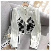 ราคา เสื้อเบลาส์ แขนยาว คอปก ทรงหลวม สไตล์เกาหลี เรโทร แฟชั่นสําหรับผู้หญิง (24773956227)