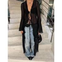 ราคา ผู้หญิงขนาดบวกแจ๊กเก็ตเสื้อลําลองแขนยาวคาร์ดิแกน (25282592582)