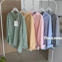 ราคา เสื้อเชิ้ตแขนยาว ทรงหลวม ลายทาง โอเวอร์ไซซ์ สไตล์เกาหลี สําหรับผู้หญิง พร้อมส่ง (25423036920)