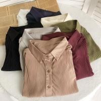 ราคา เสื้อเชิ้ตแขนยาว ผ้าชีฟอง จับจีบ ทรงหลวม สไตล์เกาหลี สําหรับผู้หญิง (24809236461)