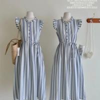 ราคา ใหม่ ชุดเดรสแม็กซี่ยาว แขนกุด ทรงหลวม ลายทาง สไตล์เกาหลี แฟชั่นฤดูร้อน สําหรับสตรี พร้อมส่ง (25721042999)