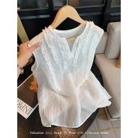 ราคา เสื้อแขนกุดสไตล์เกาหลีสำหรับผู้หญิง ทำจากผ้าฝ้ายและลินิน สบายๆ เหมาะสำหรับฤดูร้อน (42807659304)