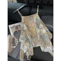 ราคา สไตล์เกาหลีผู้หญิงแขนกุดสลิงด้านบนโบฮีเมียนดอกไม้ฤดูร้อนเสื้อกล้ามสายเดี่ยว (29839258802)