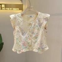 ราคา สไตล์เกาหลีผู้หญิงสุภาพสตรีหลวมนัวเนียเย็บปักถักร้อยเสื้อแขนกุดเสื้อ (27036780665)