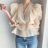 ราคา เสื้อเชิ้ตแขนยาว คอวี ผ้าชีฟอง แบบเข้ารูป สไตล์เกาหลี สําหรับผู้หญิง (16495714300)