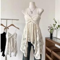 ราคา เสื้อสายเดี่ยวสไตล์เกาหลี ลายดอกไม้ สำหรับผู้หญิง แบบสายเอียง (41609013219)