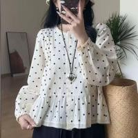 ราคา เสื้อแขนยาวสไตล์เกาหลี ลายจุดจากผ้าฝ้าย สำหรับผู้หญิง (41022553746)