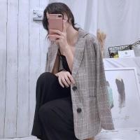 ราคา เกาหลีผู้หญิงแฟชั่นหลวมย้อนยุคลายสก๊อตเสื้อคลุมแจ็คเก็ตเสื้อคลุมพร้อมสต็อก (29059376759)