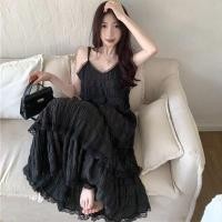 ราคา ชุดแขนกุดสไตล์เกาหลี ลูกไม้ 3 ชั้น ไซส์ใหญ่ ยาวแมกซี่ สำหรับผู้หญิง ใหม่พร้อมสต็อก (41406618607)