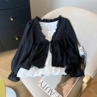 ราคา เสื้อเชิ้ตลูกไม้แขนยาว ทรงหลวม คอปกสี่เหลี่ยม (40461187340)