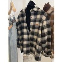 ราคา สไตล์เกาหลีผู้หญิงสุภาพสตรีลายสก๊อตหลวมขนาดใหญ่ถุงเสื้อแขนยาวเสื้อ (29772019114)