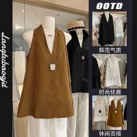 ราคา สไตล์เกาหลีผู้หญิงสุภาพสตรีเสื้อแขนกุดหลวมเสื้อ (28386834253)