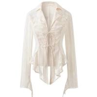 ราคา สไตล์เกาหลีผู้หญิงสุภาพสตรีหลวมชีฟองนัวเนียผิดปกติลูกไม้ขึ้นเสื้อแขนยาวเสื้อ (28318510583)