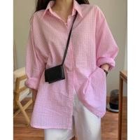 ราคา เสื้อเชิ้ตแขนยาว ลายสก๊อต ทรงหลวม สไตล์เกาหลี สําหรับผู้หญิง พร้อมส่ง (16099699365)