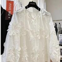 ราคา แฟชั่นเกาหลีผู้หญิงแขนยาวย้อนยุคหลวมสบายๆเสื้อเสื้อเสื้อลายดอกไม้ (40800889655)