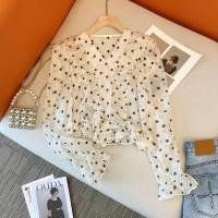 ราคา เสื้อแขนยาวสไตล์เกาหลี ทำจากชีฟองนัวเนียลายจุด สำหรับผู้หญิง (41519072388)