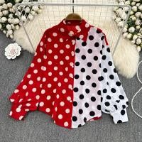 ราคา เสื้อเชิ้ตแขนยาว ผ้าชีฟอง ลายจุด ทรงหลวม สไตล์เกาหลี สําหรับผู้หญิง พร้อมส่ง (23589774664)