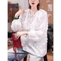 ราคา เสื้อเชิ้ตแขนยาวย้อนยุค ลายลูกไม้ ทรงหลวม สวมใส่สบาย สีขาว (56951551965)