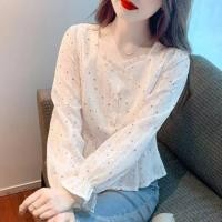 ราคา เสื้อแขนยาวผู้หญิง สไตล์เกาหลีย้อนยุค พริ้นต์ลายจุด (55901821761)