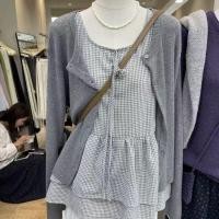 ราคา เสื้อเบลาส์แขนกุดลายสก๊อต สไตล์เกาหลี สำหรับผู้หญิง (43974529806)