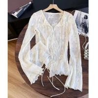 ราคา เสื้อลูกไม้แขนยาวสไตล์เกาหลีสำหรับสุภาพสตรี (43621038372)