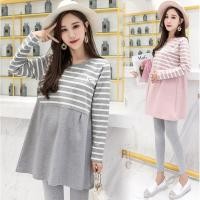 ราคา ชุดคลุมท้องตั้งครรภ์แฟชั่น ผ้าฝ้ายลายแขนยาว สำหรับใส่ลำลอง (43255645850)