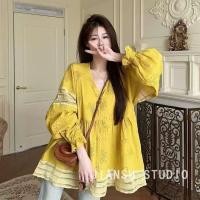ราคา เสื้อลูกไม้สไตล์เกาหลีย้อนยุค แขนยาว สวมใส่ง่ายสำหรับผู้หญิง (43175195015)
