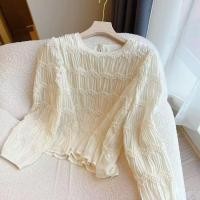 ราคา เสื้อชีฟองสไตล์เกาหลี ทรงโออกจีบ แขนยาวสำหรับสุภาพสตรี (42808188195)