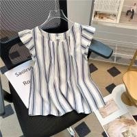 ราคา สไตล์เกาหลีผู้หญิงสุภาพสตรีหลวมลายนัวเนียเสื้อแขนกุดเสื้อ (41759124389)