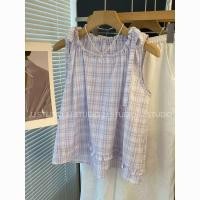 ราคา เสื้อแขนกุดสไตล์เกาหลีสำหรับสุภาพสตรี ออกแบบหลวม สบายตัว มีลายสก๊อต (41757659963)