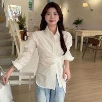 ราคา เสื้อแขนยาวสไตล์เกาหลี สีขาวสำหรับผู้หญิง ดีไซน์เพื่อเน้นความเพรียวบาง (41455658831)