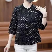 ราคา เสื้อลายจุดแขนสาม quarter สไตล์เกาหลีสำหรับผู้หญิง ดีไซน์คล่องตัว (40973387580)