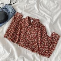 ราคา สไตล์เกาหลีผู้หญิงสุภาพสตรีหลวมดอกไม้เสื้อแขนยาวเสื้อเสื้อผ้าผู้หญิงแขนยาว (40800649681)