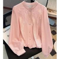 ราคา สไตล์เกาหลีผู้หญิงสุภาพสตรีหลวมลูกไม้เสื้อแขนยาวเสื้อ (29933847465)
