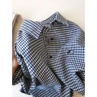 ราคา สไตล์เกาหลีผู้หญิงสุภาพสตรีลายสก๊อตหลวมเย็บปักถักร้อยเสื้อแขนยาวเสื้อ (29581205057)