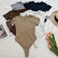 ราคา บอดี้สูทเว้าเอวบอดี้สูท บอดี้สูทสาวอวบ บอดี้สูทผู้หญิงมีฟองน้ำ เสื้อยืดสไตล์ใหม่ ดีไซน์ซิปรอบคอลุoks slim fit สำหรับทุกโอกาส (47950391514)