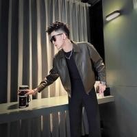 ราคา jacket หนัง เสื้อผู้ชาย เสื้อวิ่ง แจ็คเก็ตหนังสไตล์สแลนด์สำหรับผู้ชาย เหมาะสำหรับฤดูใบไม้ผลิและใบไม้ร่วง การออกแบบสไลม์ฟิตและทันสมัย (46001263376)
