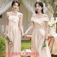 ราคา เดรสปาดไหล่ ปาดไหล่ เดรสสาวอวบ ชุดเพื่อนเจ้าสาวสไตล์ใหม่ หรูหราและกระชับ สำหรับงานแต่งงาน (40775372328)