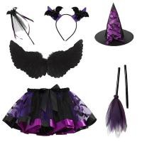 ราคา ชุด halloween เด็ก ชุดฮาโลวีนเด็ก ฮาโลวีน เด็ก ฮาโลวีนเครื่องแต่งกายเด็กสาวแต่งตัวแม่มดน้อยตลกปีกเสื้อผ้าเด็กกระโปรงค้างคาวอุปกรณ์ประสิทธิภาพแปนเด็กซ์ (47351687010)