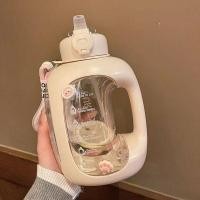 ราคา กระติกน้ำเก็บความเย็น กระติกน้ำ 2 ลิตรเก็บความเย็น กระติกน้ำ 1500มิลลิลิตรความจุขนาดใหญ่ถ้วยน้ําชายหญิงฟิตเนสกีฬาขวดน้ําตันบาร์เรลตันทนอุณหภูมิสูงด้วยถ้วยฟางฤดูร้อน (51150983588)