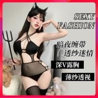 ราคา ชุดชั้นในเซ็กซี่ปีศาจน้อยเชือกแขวนคอคอซีทรูลูกไม้ชุดซีทรูสามจุดชุดถอดฟรี (57900207578)