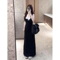 ราคา ชุดไปงานบวช ชุดไปฮ่องกง ชุดเดินทะเล ชุดเดรสสองชิ้นสีดำสไตล์ฝรั่งเศส ดีไซน์ใหม่สำหรับเด็กฤดูร้อน 2024 ตัวบนแขนกุดและกระโปรงยาว (26493289016)