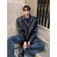 ราคา เสื้อหนัง เสื้อผู้ชาย jacket หนัง แจ็คเก็ตหนัง PU สีดำ สำหรับผู้ชาย สไตล์ช่างทำผมและสมาร์ท เหมาะสำหรับฤดูใบไม้ผลิและใบไม้ร่วง (40225375824)