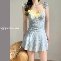 ราคา swimming suit swimsuit women swimsaic ชุดว่ายน้ำชิ้นเดียวสไตล์ GIRLY ดีไซน์ใหม่ ปรับทรงให้นมเล็กและซ่อนท้อง เพอร์เฟคสำหรับน้ำพุร้อนและขายส่ง (54250284485)